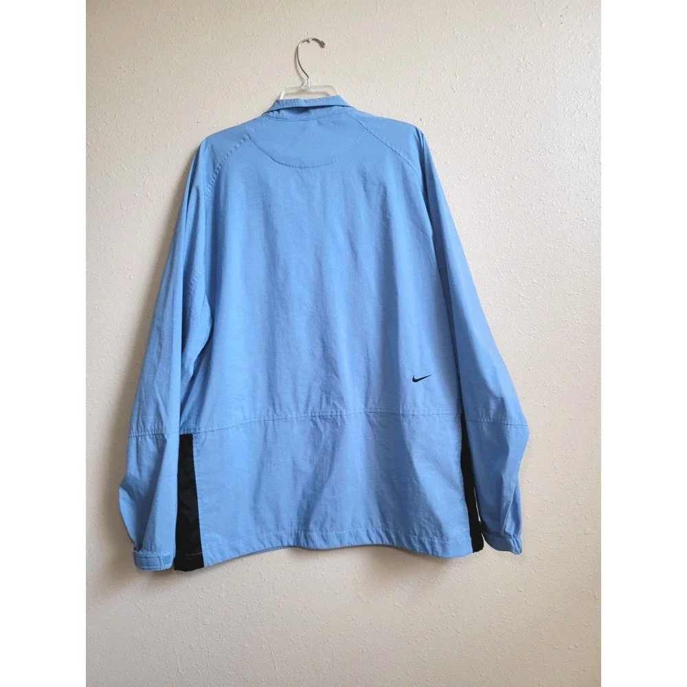 Nike Nylon Windbreaker Jacket Full Zip Pockets Light‎ Blue Sz XL
